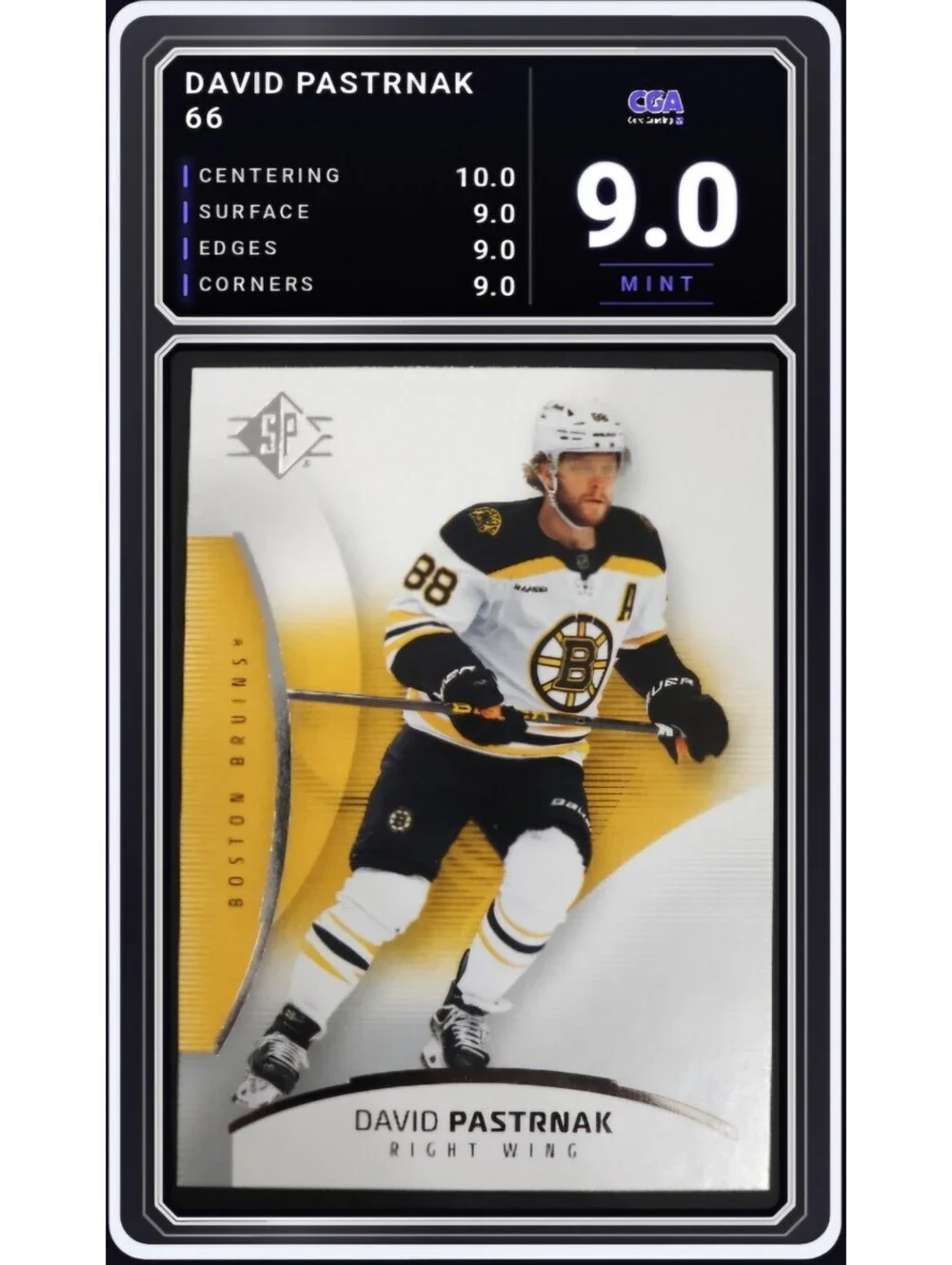 2025-26 SP Upper Deck #66 David Pastrnak Boston Bruins - CGA 9.0 Digital Grade